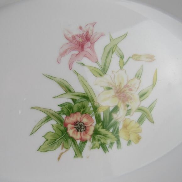 Vintage 1960s Jade Lily Oval Serving Dish Fine Porcelain - Picture 3 of 8